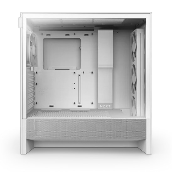 Nzxt H5 Flow 2024 Beyaz E-ATX Mid Tower Kasa (CC-H52FW-01-750-V2) - USB 3.2, USB-C, Temperli Cam, Şeffaf Yan Panel