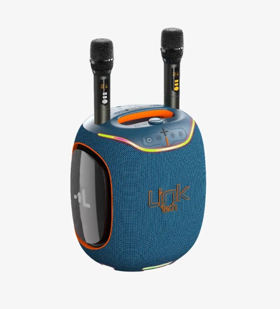 Linktech LPS-M424 300W Mavi Bluetooth Hoparlör - Çift Mikrofon, Extra Bass, 27.000 mAh Batarya, USB, Type-C, SD Kart