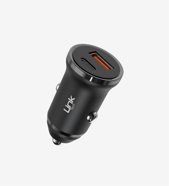 LinkTech C484 Çift PD 20W Araç Şarj Aleti (LCH-C484/BLACK) - 2xPD, QC3.0 20W Hızlı Şarj, USB-A & Type-C