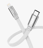 Linktech K576 Fast 1,5m 30W Type-C Lightning Gri Örgü Kablo - Metal Alaşımlı Uç, Flat Braided, Anti-tangle