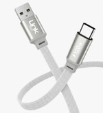 Linktech K577 Fast 1,5m 120W 6A Gri USB-A Type-C Kablo - 480 Mbps, Max 6A Desteği, Flat Braided, Anti-Tangle