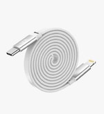 Linktech KN06 Fast 1.2 m 30W Type-C - Lightning Gri Manyetik Kablo - 120cm, 6A Desteği, Manyetik Sarma, Flat Braided