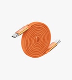 Linktech KN05 Fast 1.2 m 100W Type-C Turuncu Manyetik Örgü Kablo - 120cm, 6A Desteği, Manyetik Sarma, Flat Braided