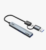 Linktech A210 4ü 1 Arada USB-A Type-C Hub Çoklayıcı - 1xUSB‑A 3.0, 2xUSB‑A 2.0, 480 Mbps, Tak‑Çalıştır, Metal Gövde