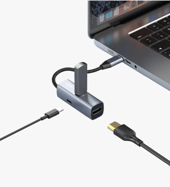 Linktech A206 Premium 3ü 1 Arada Type-C Hub Adaptörü - 1xUSB 3.0, 1xUSB-C (PD 100W), 1xHDMI (4K 30Hz), Metal Gövde
