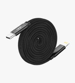 Linktech KN06 Fast 1.2 m 30W Type-C - Lightning Siyah Manyetik Kablo - 120cm, 6A Desteği, Manyetik Sarma, Flat Braided