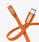 Linktech K576 Fast 1,5m 30W Type-C Lightning Turuncu Örgü Kablo - Metal Alaşımlı Uç, Flat Braided, Anti-tangle