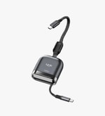 Linktech KN03 Fast 240W Manyetik Type-C Geri Sarılabilir Gri Örgü Kablo - Smart E-Marker Çip, PD 3.1 Süper Hızlı Şarj