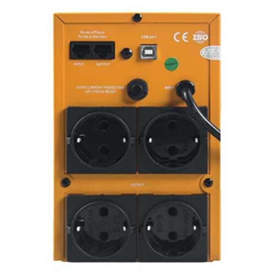 Makelsan Roar 1500VA Line Interactive UPS (MU01500L11TF005) - 2x 12V/9Ah Akü, 900W, 5/10 Dakika, 11kg