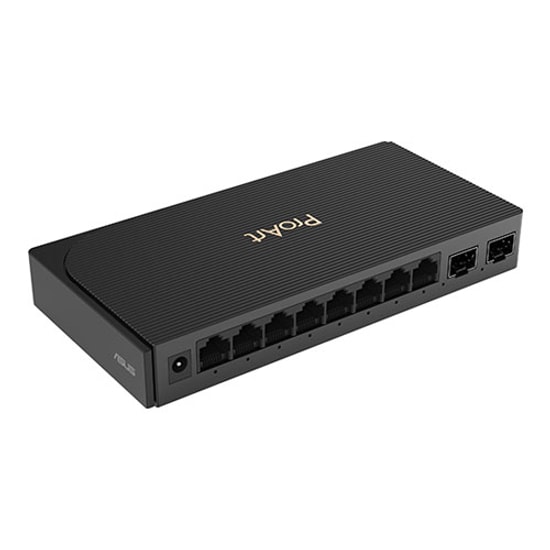 Asus ProArt PQG-U1080 8 Port 2.5G RJ45, 2 Port 10G SFP+ Switch - Siyah, Tak Çalıştır, 16K MAC, 10K Jumbo Frame, 8Mbit