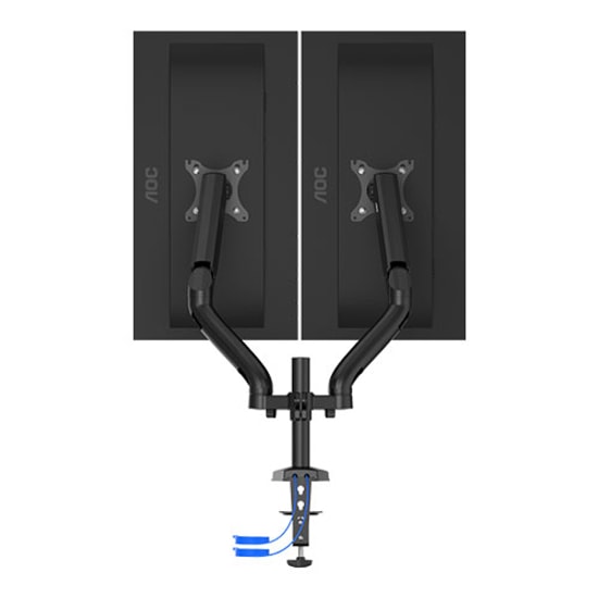 AOC AD110DX Çift Kollu Amortisörlü USB Hub Monitör Askı Aparatı - 13-31.5 İnç, 18 kg Taşıma, VESA Uyumlu