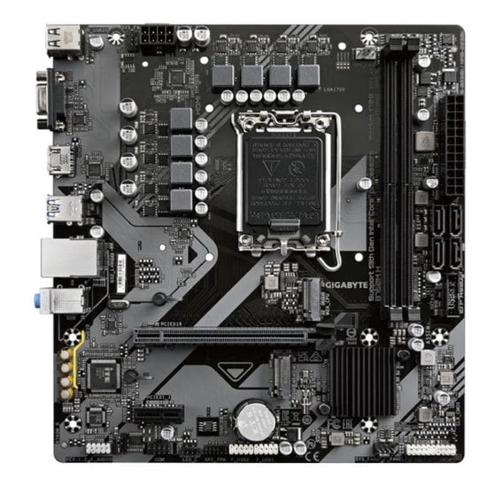 Gigabyte B760M-H DDR5 Micro ATX Anakart - LGA1700, Intel B760, 8000 MT/s (OC), 2xM.2, HDMI, VGA, 128GB, 2 Kanal