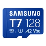 Samsung T7 MB-MB128T/WW 128GB UHS-I U3 V30 microSDXC Hafıza Kartı - Class 10, A2, 170 MB/s Okuma, 4K Destekli