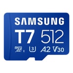 Samsung T7 512GB MB-MB512T/WW UHS-I U3 V30 microSDXC Hafıza Kartı - Class 10, A2, 170 MB/s Okuma, 4K Destekli