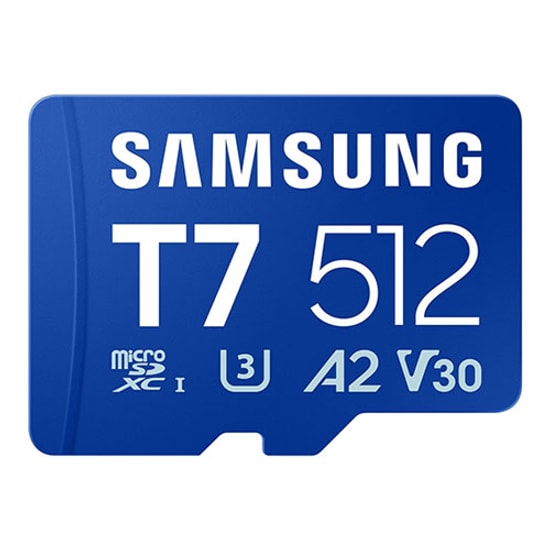 Samsung T7 512GB MB-MB512T/WW UHS-I U3 V30 microSDXC Hafıza Kartı - Class 10, A2, 170 MB/s Okuma, 4K Destekli