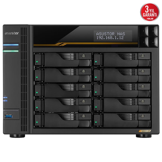 Asustor AS6810T (90IX01T0-BW3S00) 10 Yuvalı 16GB ECC NAS Depolama - 4x M.2, 2x 10GbE, 2x 5GbE, 2x USB4, 3x USB 3.2