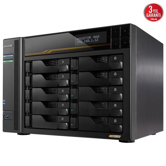 Asustor AS6810T (90IX01T0-BW3S00) 10 Yuvalı 16GB ECC NAS Depolama - 4x M.2, 2x 10GbE, 2x 5GbE, 2x USB4, 3x USB 3.2