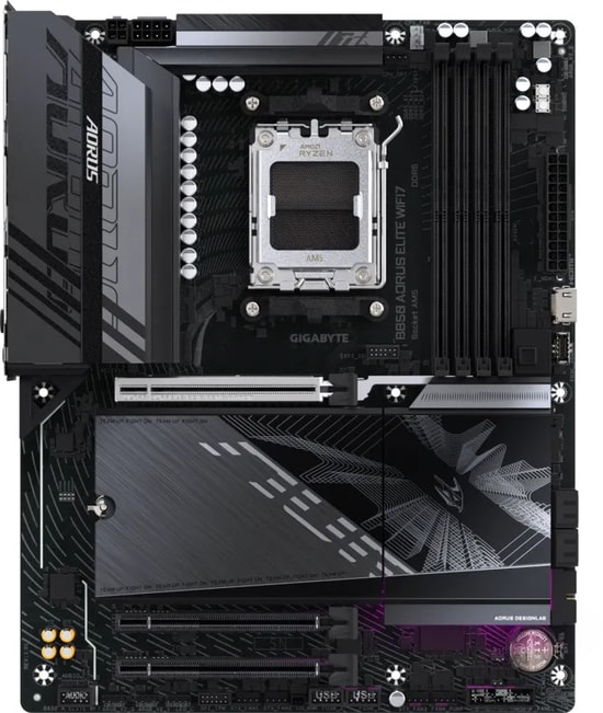 Gigabyte B850-AORUS-ELITE-WIFI7 DDR5 AM5 ATX Anakart - Wi-Fi 7, 256GB RAM, 3x M.2, PCIe 5.0 x16, Realtek 2.5GbE LAN