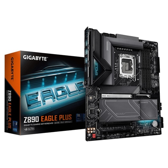 Gigabyte Z890 EAGLE PLUS DDR5 ATX Anakart - LGA1851, Intel Z890, DDR5 9466+ MT/s (OC), 256 GB, 4x M.2, 2.5GbE LAN