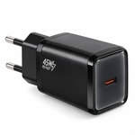 Nettech NT-HCH15 NT-117911 45W Siyah Şarj Aleti - 1 Çıkışlı, PD, Alüminyum, Hızlı Şarj, Otomatik Şarj Kesme