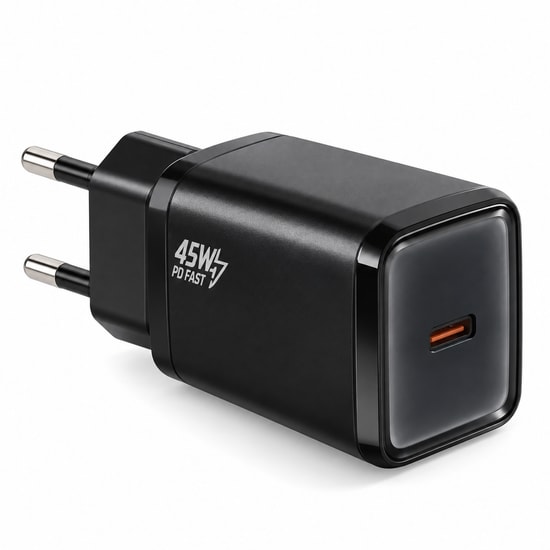 Nettech NT-HCH15 NT-117911 45W Siyah Şarj Aleti - 1 Çıkışlı, PD, Alüminyum, Hızlı Şarj, Otomatik Şarj Kesme