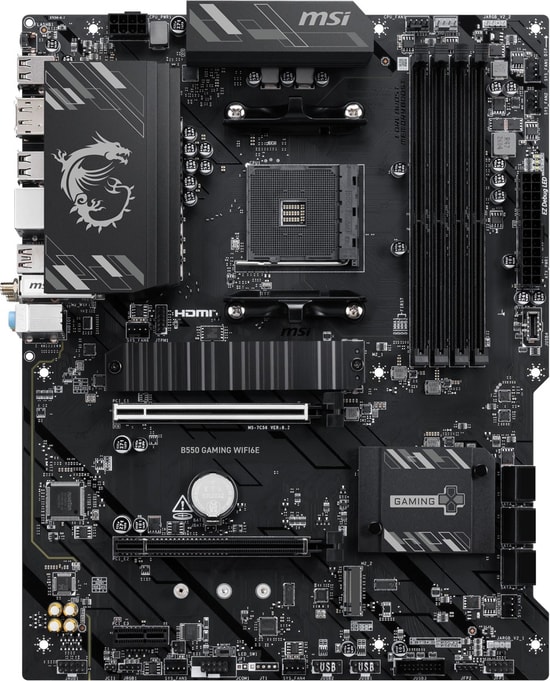 MSI B550 Gaming WIFI6E AM4 DDR4 ATX Anakart - 4800(OC), HDMI, DP, 2x M.2, USB 10Gbps, 1G LAN, Wi-Fi 6E, 128 GB