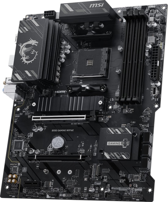 MSI B550 Gaming WIFI6E AM4 DDR4 ATX Anakart - 4800(OC), HDMI, DP, 2x M.2, USB 10Gbps, 1G LAN, Wi-Fi 6E, 128 GB