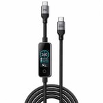 Nettech NT-DC61-SIYAH 240W İp Örgü Type-C To Type-C Kablo - 100 Cm, Hızlı Şarj, Data ve Görüntü Aktarımı