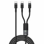 Nettech NT-DC62-SIYAH 140W İp Örgü Type-C To Type-C Kablo - 100 Cm, Hızlı Şarj, Data ve Görüntü Aktarımı