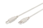 Digitus AK-300102-018-E Bej USB 2.0 1.8 Metre Yazıcı Kablosu - USB A Erkek/USB B Erkek, 480 Mbps, Yüksek Hız
