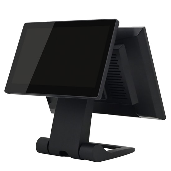 Tscan GI 1560II Çift Ekran i5 8GB 256GB Dokunmatik POS PC - 15,6+11,6 İnç, FreeDOS, Endüstriyel Metal Kasa, 1xCOM, 6xUSB