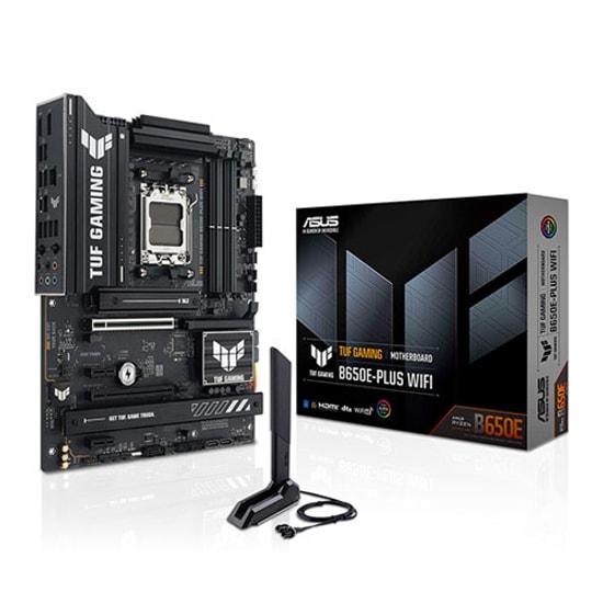 Asus TUF Gaming B650E-PLUS WIFI AM5 DDR5 ATX Anakart - AMD B650E, 3x M.2, Wi-Fi, Bluetooth, 8000 MT/s, 2 kanal