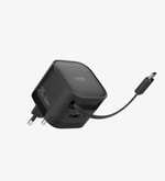 Linktech G855 Premium 35W 2 Girişli Type-C Kablolu GaN Şarj Adaptörü - PD3.0, PPS, QC4.0+, Çekilebilir USB-C Kablo
