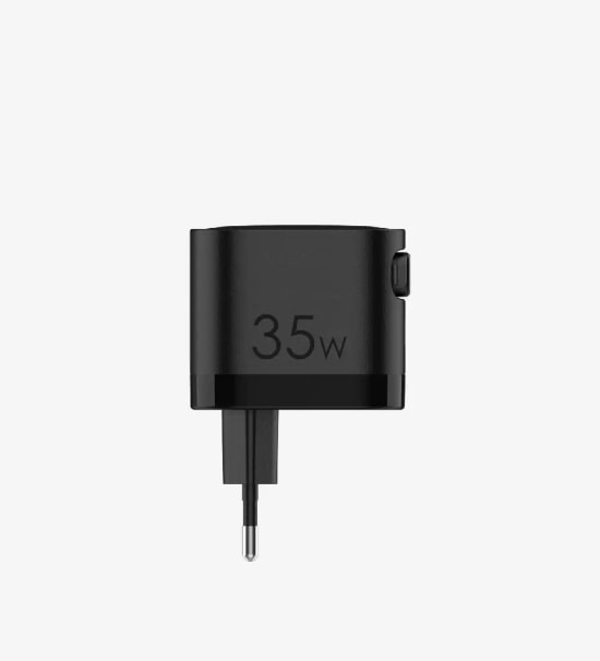 Linktech G855 Premium 35W 2 Girişli Type-C Kablolu GaN Şarj Adaptörü - PD3.0, PPS, QC4.0+, Çekilebilir USB-C Kablo