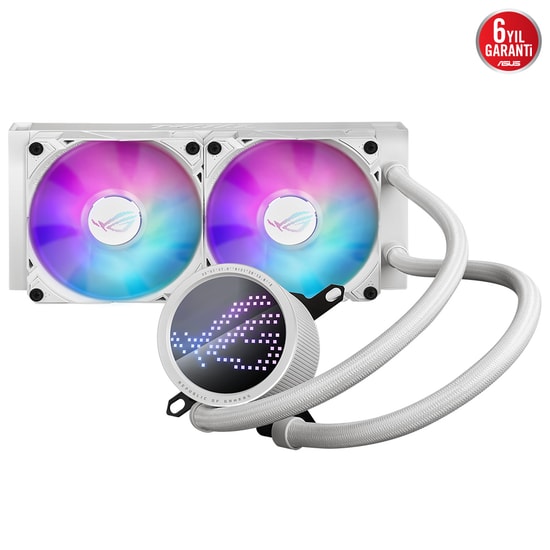 Asus ROG RYUO III 240 ARGB Beyaz Sıvı İşlemci Soğutucu - Anime Matrix LED Ekran, 2x120mm Fan, 2200 RPM, 36,45 dBA