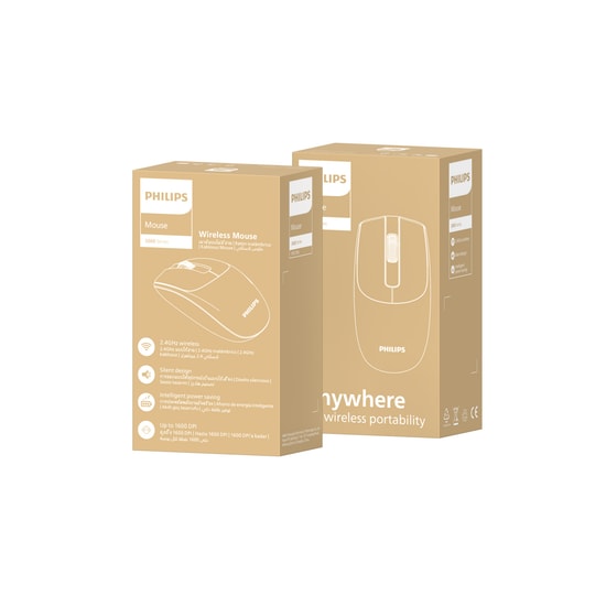 Philips SPK7398B/38 Siyah Kablosuz Optik Mouse - 3 Tuş, 1600 DPI, Sessiz Tıklama, USB Bağlantı, 24 Ay Garanti
