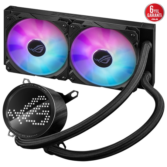 Asus ROG-RYUO-III-240-ARGB Sıvı İşlemci Soğutucu - Anime Matrix LED, 2x120mm ARGB Fan, Aura Sync, 2200 RPM, 36,45 dBA