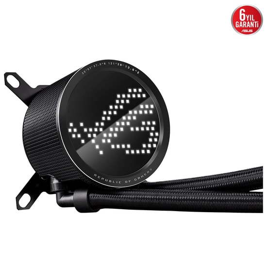Asus ROG-RYUO-III-240-ARGB Sıvı İşlemci Soğutucu - Anime Matrix LED, 2x120mm ARGB Fan, Aura Sync, 2200 RPM, 36,45 dBA