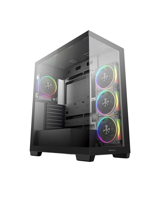 Deep Cool CG580-4F-V2 Siyah ATX Mid-Tower Bilgisayar Kasası - 2x 3.5" HDD Yuvası, Fan Aydınlatması, PSU Yok