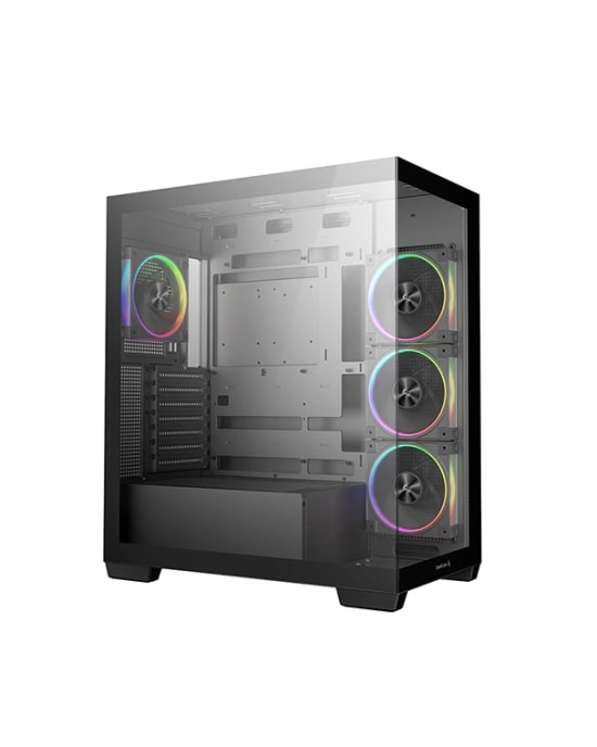 Deep Cool CG580-4F-V2 Siyah ATX Mid-Tower Bilgisayar Kasası - 2x 3.5" HDD Yuvası, Fan Aydınlatması, PSU Yok