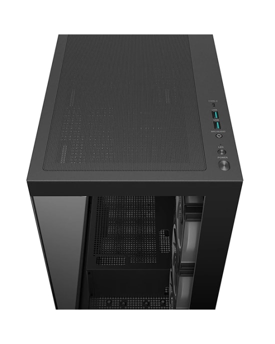 Deep Cool CG580-4F-V2 Siyah ATX Mid-Tower Bilgisayar Kasası - 2x 3.5" HDD Yuvası, Fan Aydınlatması, PSU Yok