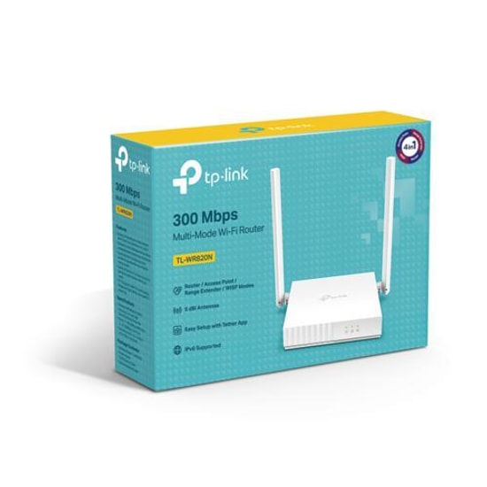 TP-Link TL-WR820N 300Mbps WiFi Router - WiFi 4, 802.11n, 2.4GHz, 2x5dBi Anten, MU-MIMO, 2x100Mbps Port, WAN, QoS Desteği