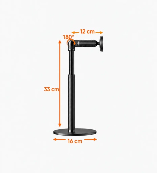 Linktech H716 Masaüstü Ayarlanabilir Manyetik Telefon Standı - Güçlü N52 Mıknatıs, 45cm Yükseklik, 360 Dönüş