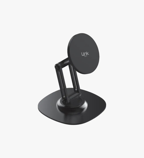 Linktech H715 Masaüstü Katlanabilir Manyetik Telefon Standı - Güçlü N52 Mıknatıs, Metal Taban, MagPro, 360 Dönüş