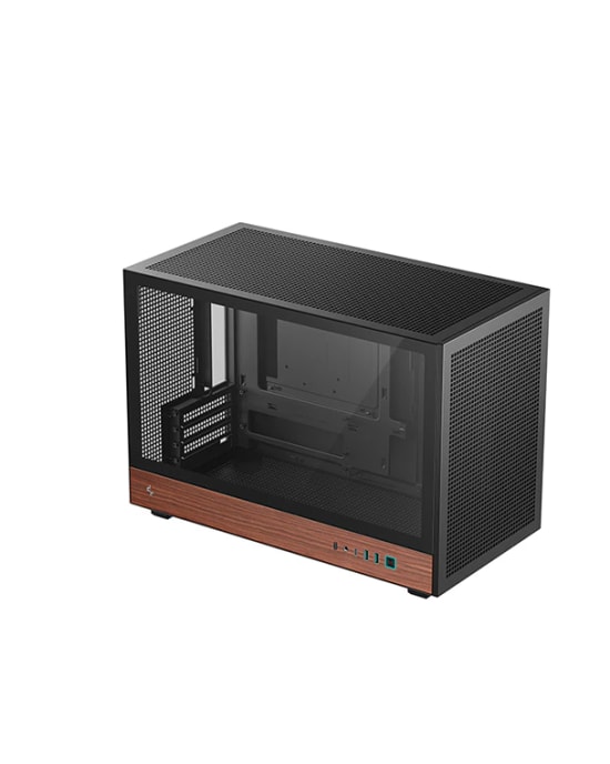 Deep Cool CH260 CH260-WOOD M-ATX/Mini-ITX Bilgisayar Kasası - Ahşap Görünümlü, Temperli Cam, 360mm Radyatör Desteği