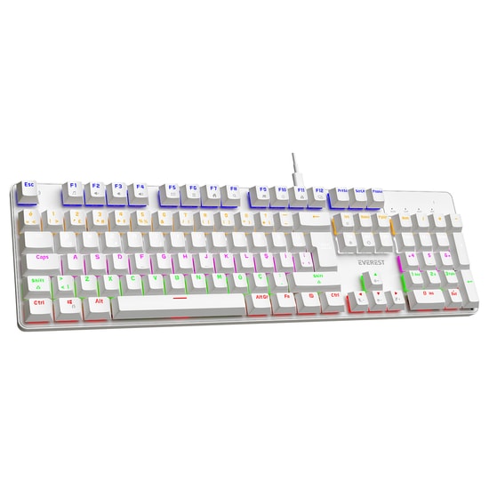 Everest KB-MK1 Lumos Beyaz Red Switch Mekanik Oyuncu Klavyesi - Kablolu, Rainbow Aydınlatmalı, Full Anti-Ghosting