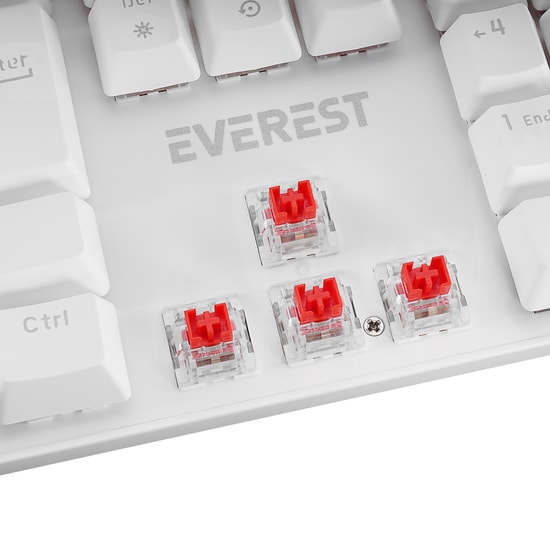 Everest KB-MK1 Lumos Beyaz Red Switch Mekanik Oyuncu Klavyesi - Kablolu, Rainbow Aydınlatmalı, Full Anti-Ghosting