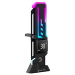 Gamepower Heatsync V2 ARGB Siyah Ekran Kartı Tutucu - Dijital Ekran, 60-163 mm, 9-pin USB 2.0, 5V 3-Pin, Metal, ABS, PC