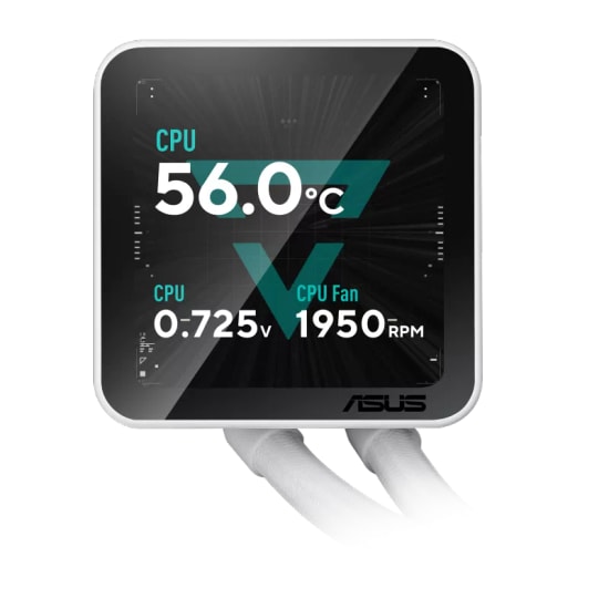 Asus PRIME LC II 360 ARGB LCD Beyaz Sıvı CPU Soğutucu - 3.95" IPS LCD, ARGB, 3x120mm PWM Fan, 35.6 dBA, 2600 RPM