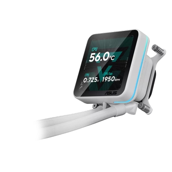 Asus PRIME LC II 360 ARGB LCD Beyaz Sıvı CPU Soğutucu - 3.95" IPS LCD, ARGB, 3x120mm PWM Fan, 35.6 dBA, 2600 RPM